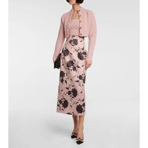 Emilia Wickstead Aleph Cable Knit Cardigan Ballet Pink Size Medium